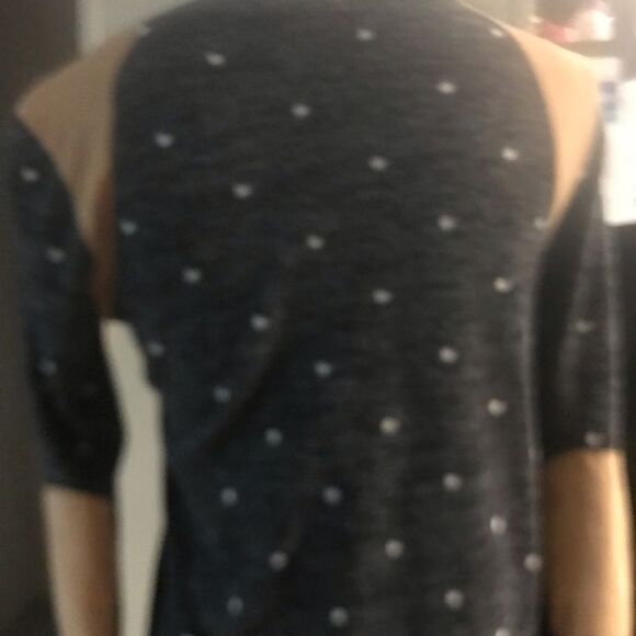 Simply Gray Brown Polka Dot Long Sleeve Top Extra Small - Picture 5 of 11